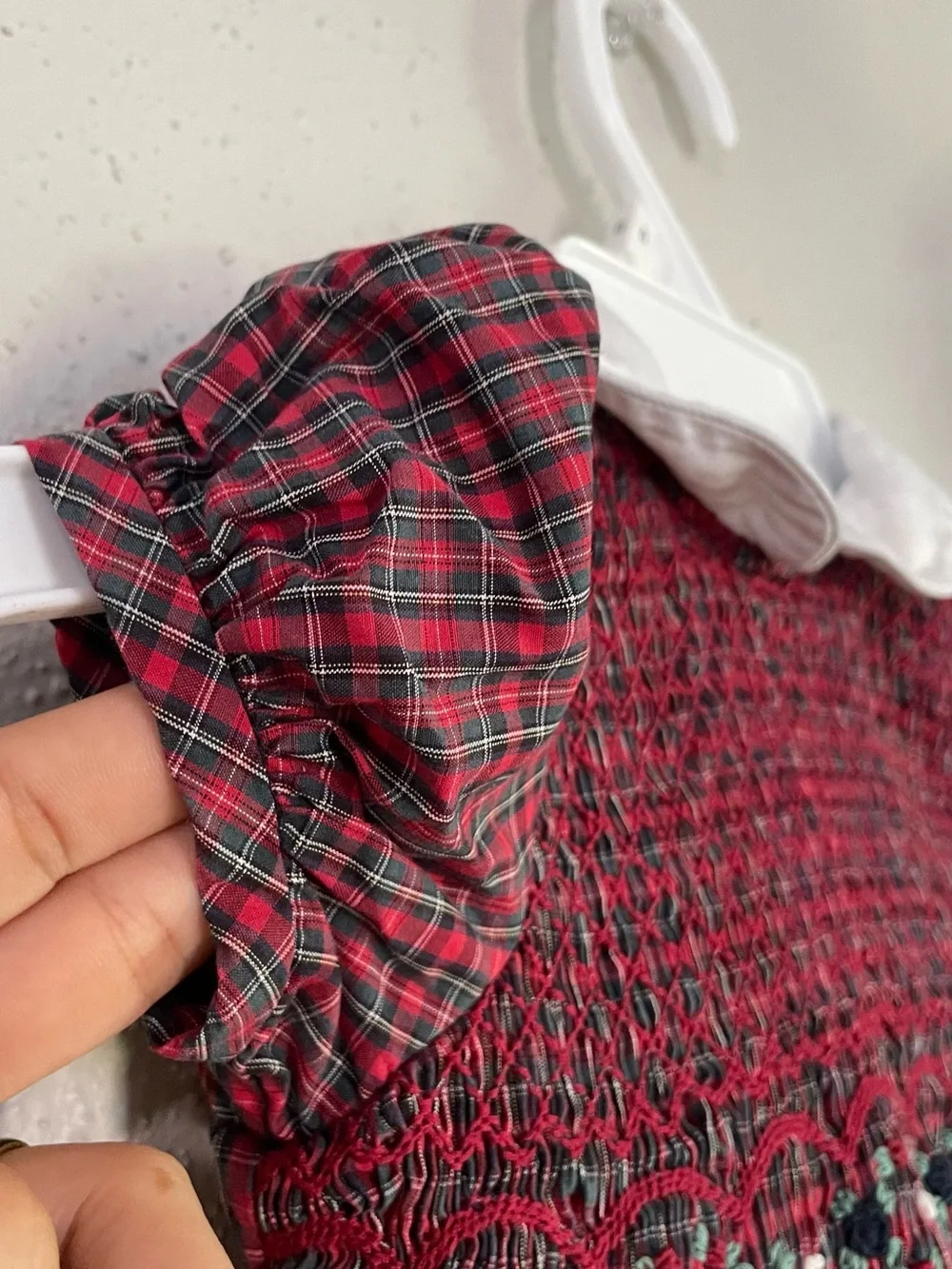 Ralph Lauren Girls Smocked Plaid Holiday Dress Red Size 3T Christmas